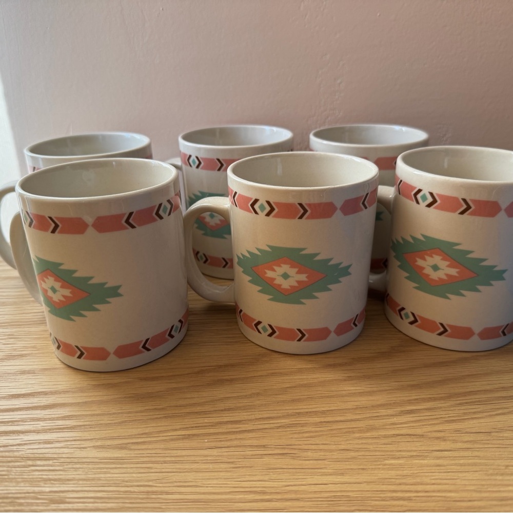 Southwestern Patterned Ceramic Mug Set